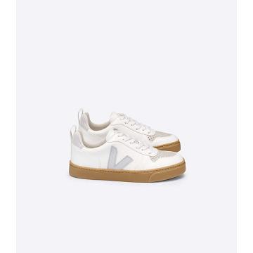 Kids' Veja V-10 LACE CWL Shoes White/Beige | SG 789RVD